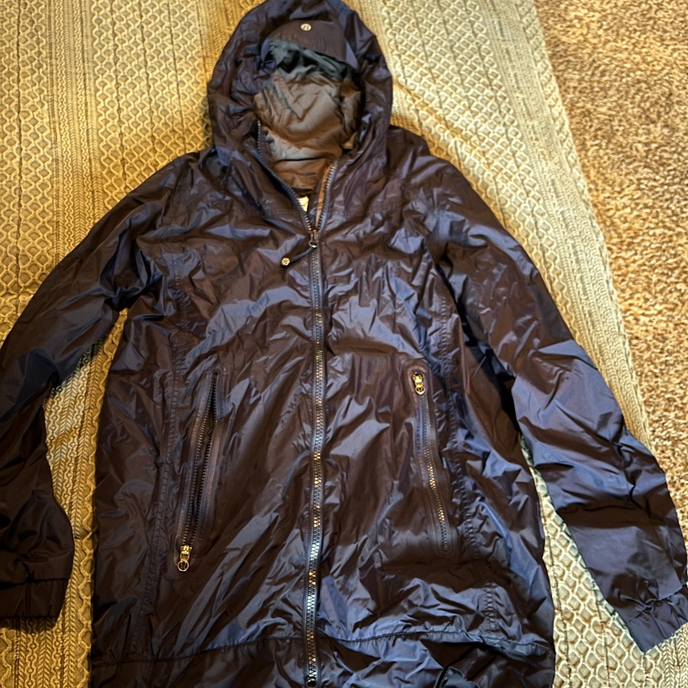 Lululemon Navy Hooded Rain Jacket